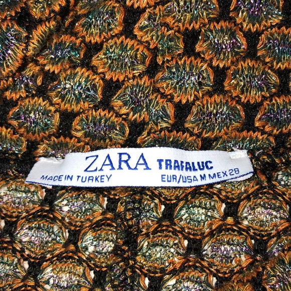 Zara Mock Turtleneck Metallic Dress Medium SALE - Picture 6 of 10